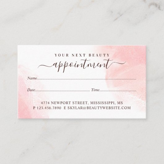 Pink Glitzer Glam Eyelashes Beauty Lash Artist Terminkarte (Vorderseite)