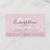 Pink Glitzer Gold Tooth Teeth Whitening Visitenkarte (Rückseite)