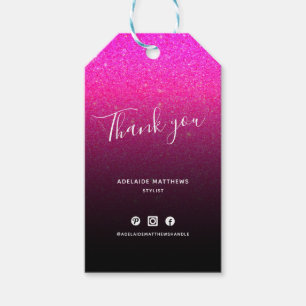 Pink Glitzer Hair Salon Makeup Artist Vielen Dank Geschenkanhänger