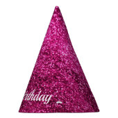Pink Glitzer Happy Birthday Partyhütchen (Rechts)