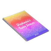 Pink Glitzer Heart Monogram Baby Shooting Gefallen Notizblock (Rechte Seite)