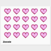 PINK Glitzer Heart Sticker - Individuelle Name (Blatt)