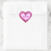 PINK Glitzer Heart Sticker - Individuelle Name (Tasche)