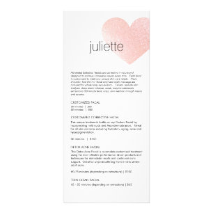 Pink Glitzer Heath Esthetician Service Price Menü