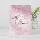 Pink-Glitzer-Hochzeit für immer Einladung (Stehend Vorderseite)