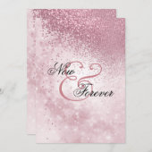 Pink-Glitzer-Hochzeit für immer Einladung (Vorne/Hinten)