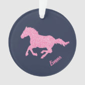 Pink Glitzer Horse Little Girl Ornament (Vorderseite)