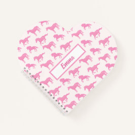 Pink Glitzer Horse Pattern Little Girl Vorname Notizblock