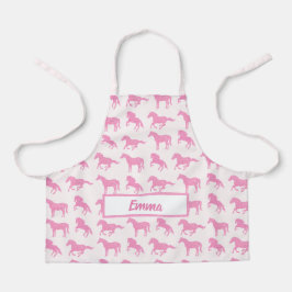 Pink Glitzer Horse Pattern Little Girl Vorname Schürze