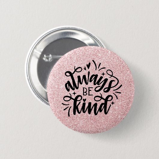 Pink-Glitzer/immer mit dem Kind Button (Vorne & Hinten)