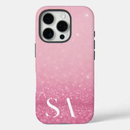 Pink Glitzer iPhone Case mit Initialen & Name