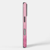 Pink Glitzer iPhone Case mit Initialen & Name (Rückseite / Rechts)