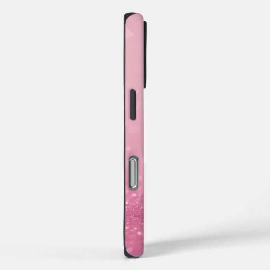 Pink Glitzer iPhone Case mit Initialen & Name (Rückseite / Rechts)