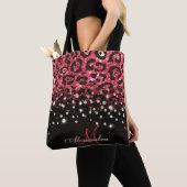 Pink Glitzer Leopard Print und Diamonds Tasche (Von Nahem)