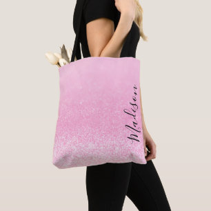 Pink Glitzer Lights Personalisiert Tasche