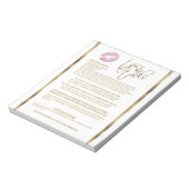 Pink Glitzer Lip Tipps und Tricks Notizblock (Rotiert)