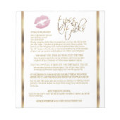 Pink Glitzer Lip Tipps und Tricks Notizblock (Vorderseite)