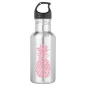 Pink-Glitzer-Look Ananas Trinkflasche (Vorderseite)