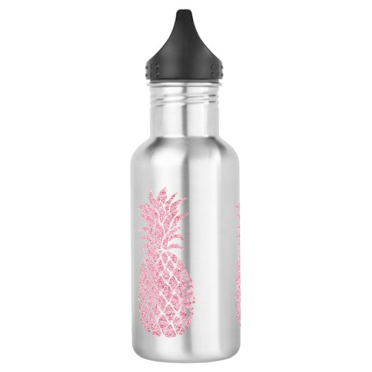 Pink-Glitzer-Look Ananas Trinkflasche (Links)