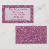 Pink Glitzer Look Business Card individuell anpass Visitenkarte (Vorne/Hinten)