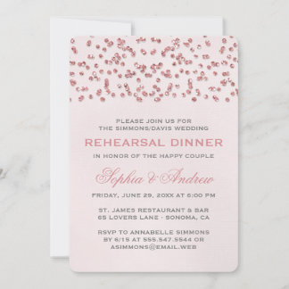 Pink Glitzer Look Confetti Probe Dinner einladen Einladung