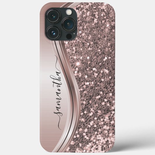Pink Glitzer Look Handgeschriebener Name Case-Mate iPhone Hülle (Rückseite)