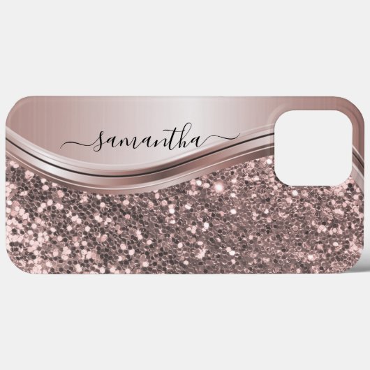 Pink Glitzer Look Handgeschriebener Name Case-Mate iPhone Hülle (Rückseite (Horizontal))