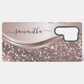 Pink Glitzer Look Handgeschriebener Name Samsung Galaxy Hülle (Rückseite (Horizontal))