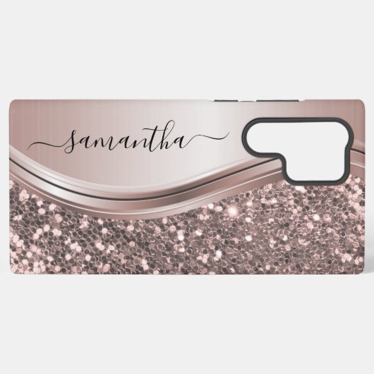 Pink Glitzer Look Handgeschriebener Name  Samsung Galaxy Hülle (Rückseite (Horizontal))