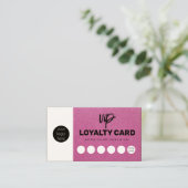 Pink Glitzer Loyalty Card Kundenkarte Visitenkarte (Stehend Vorderseite)