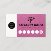 Pink Glitzer Loyalty Card Kundenkarte Visitenkarte (Vorderseite)
