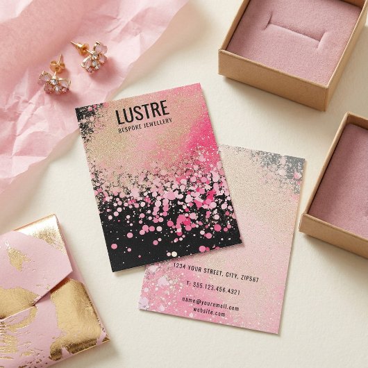 Pink Glitzer Luxury Juwelier Display Card