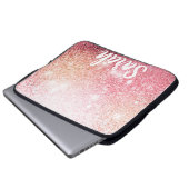 Pink Glitzer Luxus Design Laptopschutzhülle (Vorne Knopf)