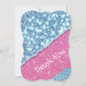 PINK GLITZER MÄDCHEN EINLADUNG (Rückseite)