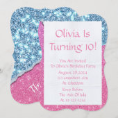 PINK GLITZER MÄDCHEN SAVE THE DATE (Vorne/Hinten)