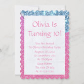 PINK GLITZER MÄDCHEN SAVE THE DATE (Vorderseite)