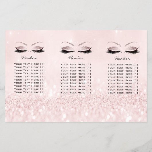 Pink Glitzer Makeup Eyes Lashes DL 3 Packungsbeila Flyer (Hinten)
