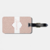 Pink Glitzer Monogram Gepäckanhänger (Rückseite horizontal)