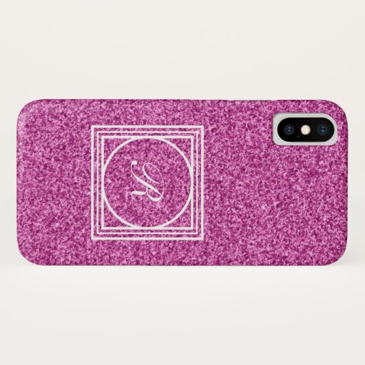 Pink Glitzer Monogramm iPhone X Gehäuse Case-Mate iPhone Hülle (Rückseite (Horizontal))