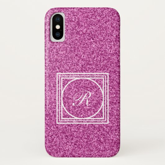 Pink Glitzer Monogramm iPhone X Gehäuse Case-Mate iPhone Hülle (Rückseite)