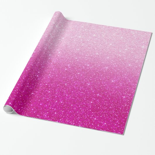 Pink-Glitzer-Muster Geschenkpapier (Ungerollt)