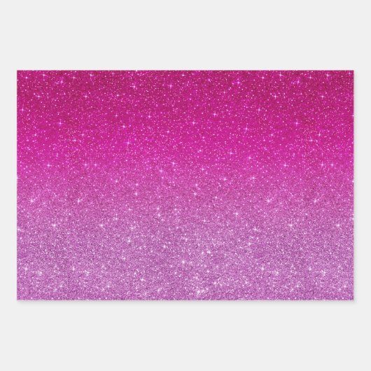 Pink-Glitzer-Muster Geschenkpapier Set (Vorderseite 2)