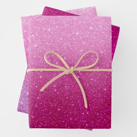 Pink-Glitzer-Muster Geschenkpapier Set (Beispiel)