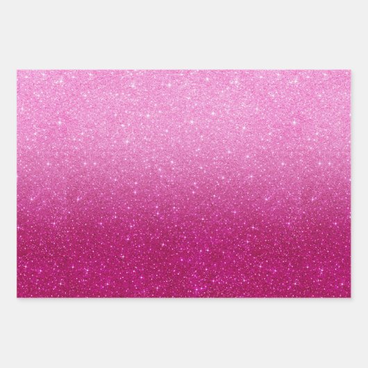 Pink-Glitzer-Muster Geschenkpapier Set (Vorderseite)
