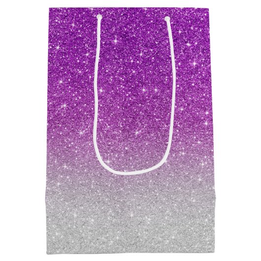 Pink-Glitzer-Muster Mittlere Geschenktüte (Rückseite)