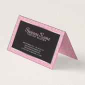 Pink-Glitzer-Muster und Schwarz-Silber-Akzente Visitenkarten (Rückseite)