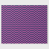 Pink Glitzer & Navy Blue Zickzack Zigzag Muster Geschenkpapier (Flach)