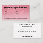 Pink Glitzer Ombre Chic Bold Beauty Visitenkarte (Vorne/Hinten)