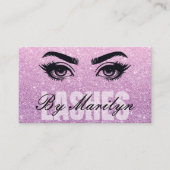 Pink Glitzer Ombre Lash Tech QR Code Scannable Visitenkarte (Vorderseite)