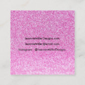 Pink Glitzer Order Vielen Dank Quadratische Visitenkarte (Rückseite)